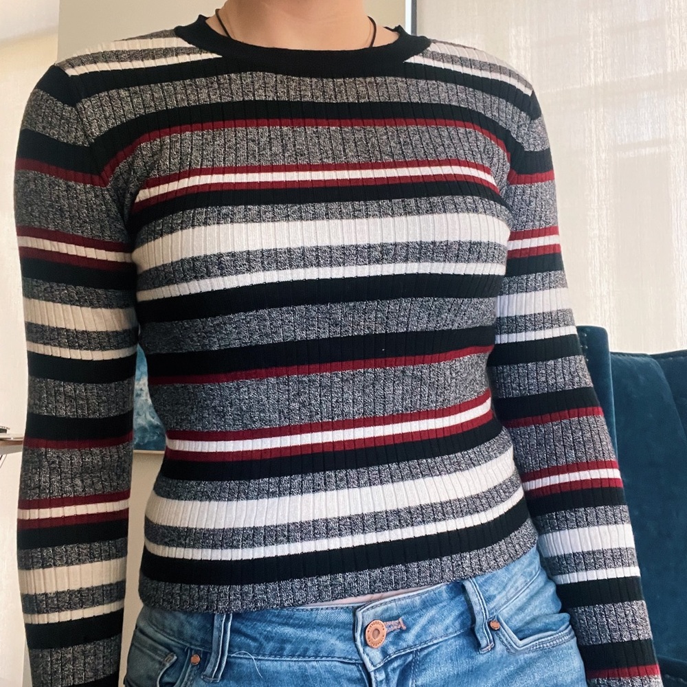 Striped Divided Sweater